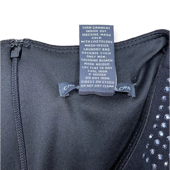 CHELSEA & Theodore Black Rhinestone Sheath Dress - Small - Picture 7 of 8